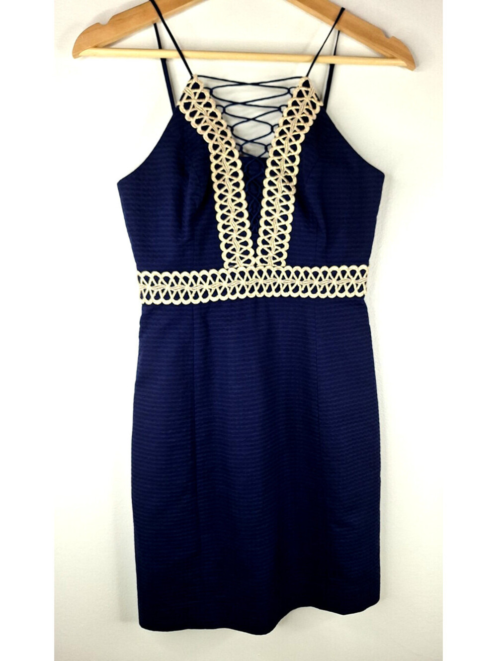 Lilly Pulitzer Trista Shift Navy Blue Spaghetti Strap Dress Size 00